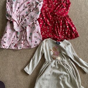 4T Christmas Dress Set - Pink, Red, and Cream